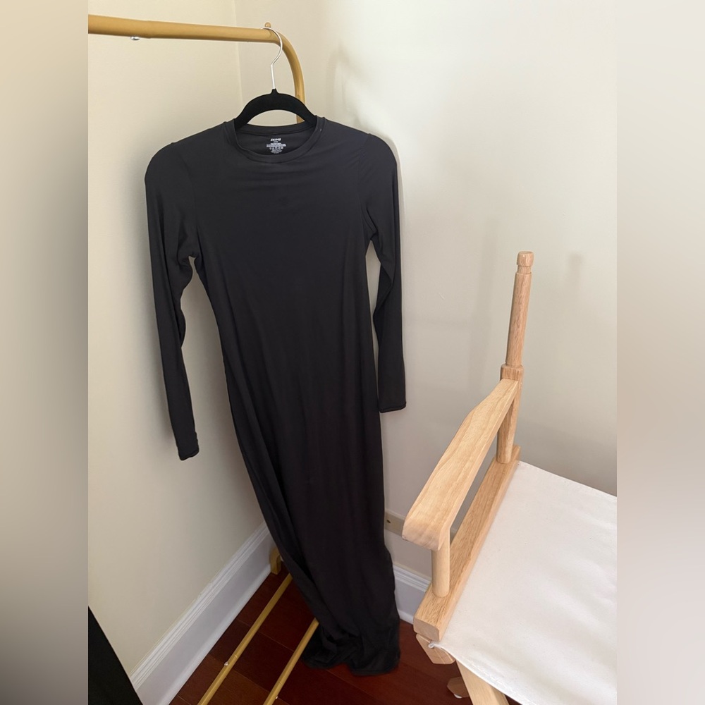 SKIMS Black Long Sleeve Dress